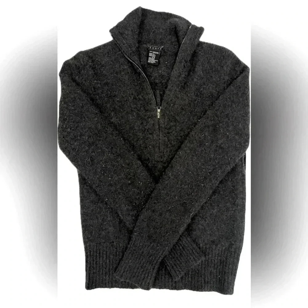 100% cashmere theory sweater quiet luxury zipper old money
